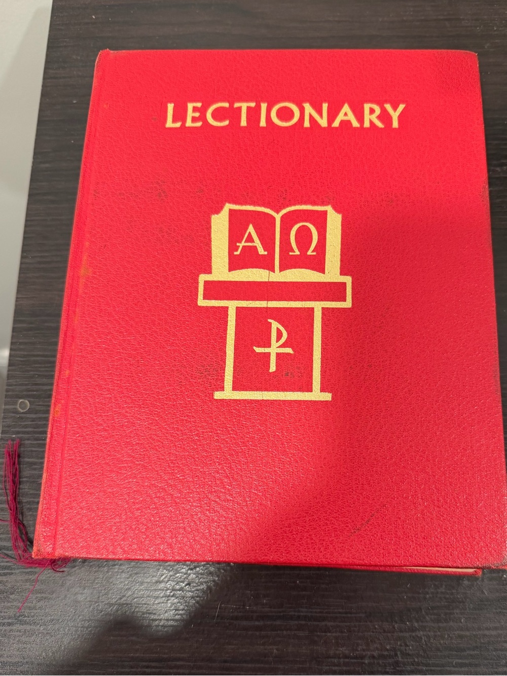 Lectionary for Mass Red Hardcover Book with Gold Foil Cross Motif